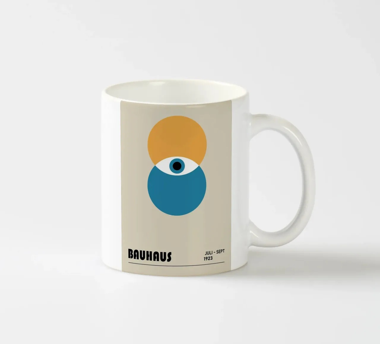 Bauhaus Cerchi geometrici nero rosso blu 1923 tazza in ceramica da NorwesClub