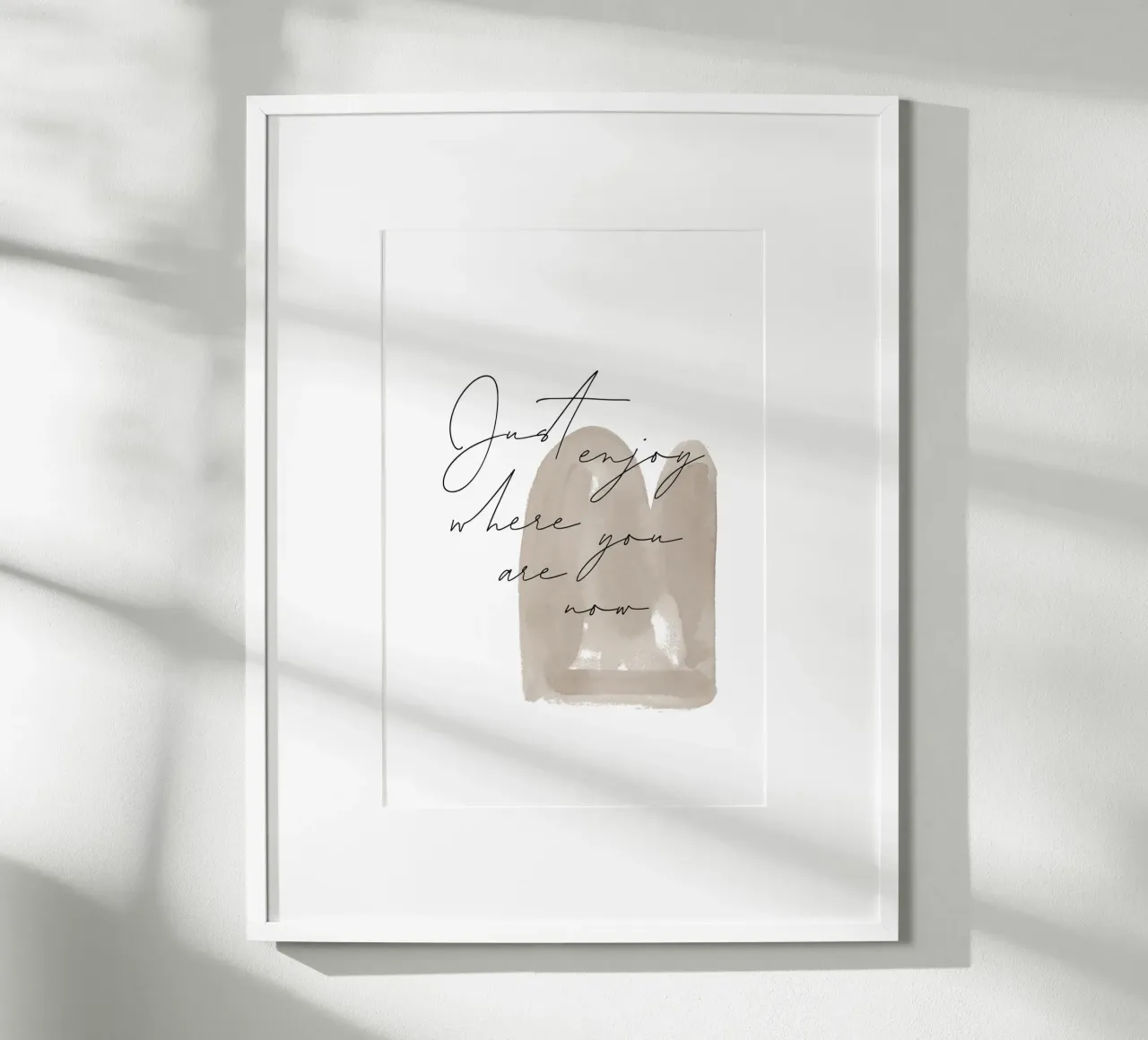 Just Enjoy poster met aluminium frame van KRUTH DESIGN