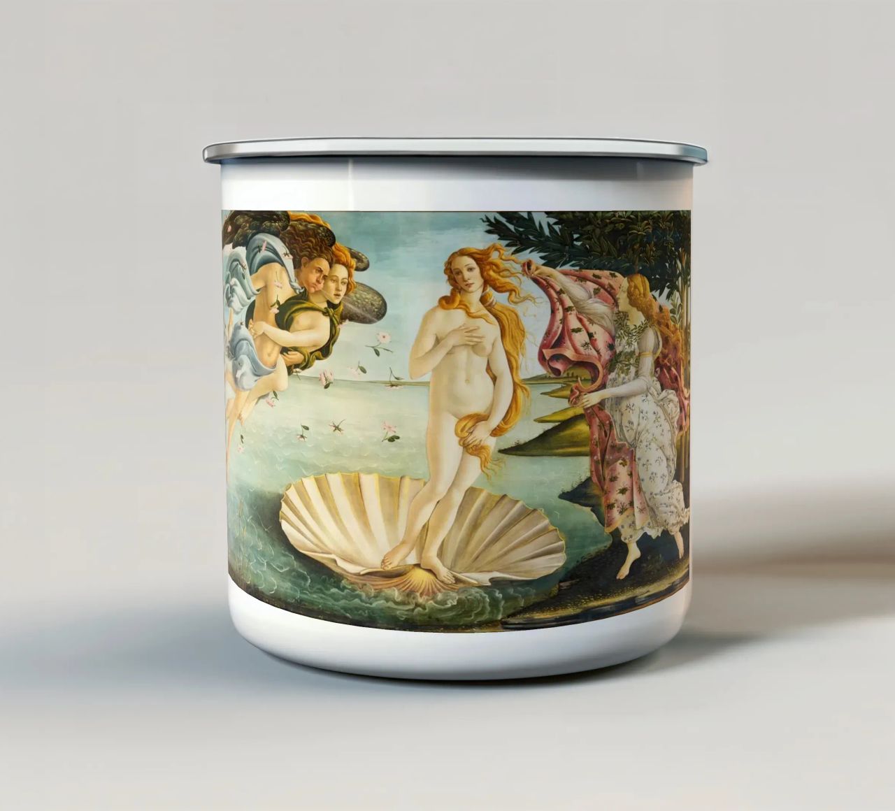 La nascita di Venere di Sandro Botticelli tazza in smalto da Venus Art