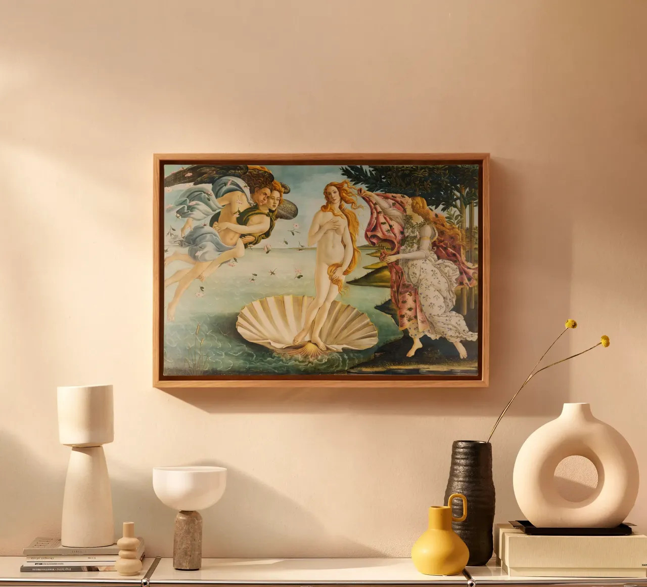 The Birth of Venus by Sandro Botticelli canvas with Floater frame by Venus Art