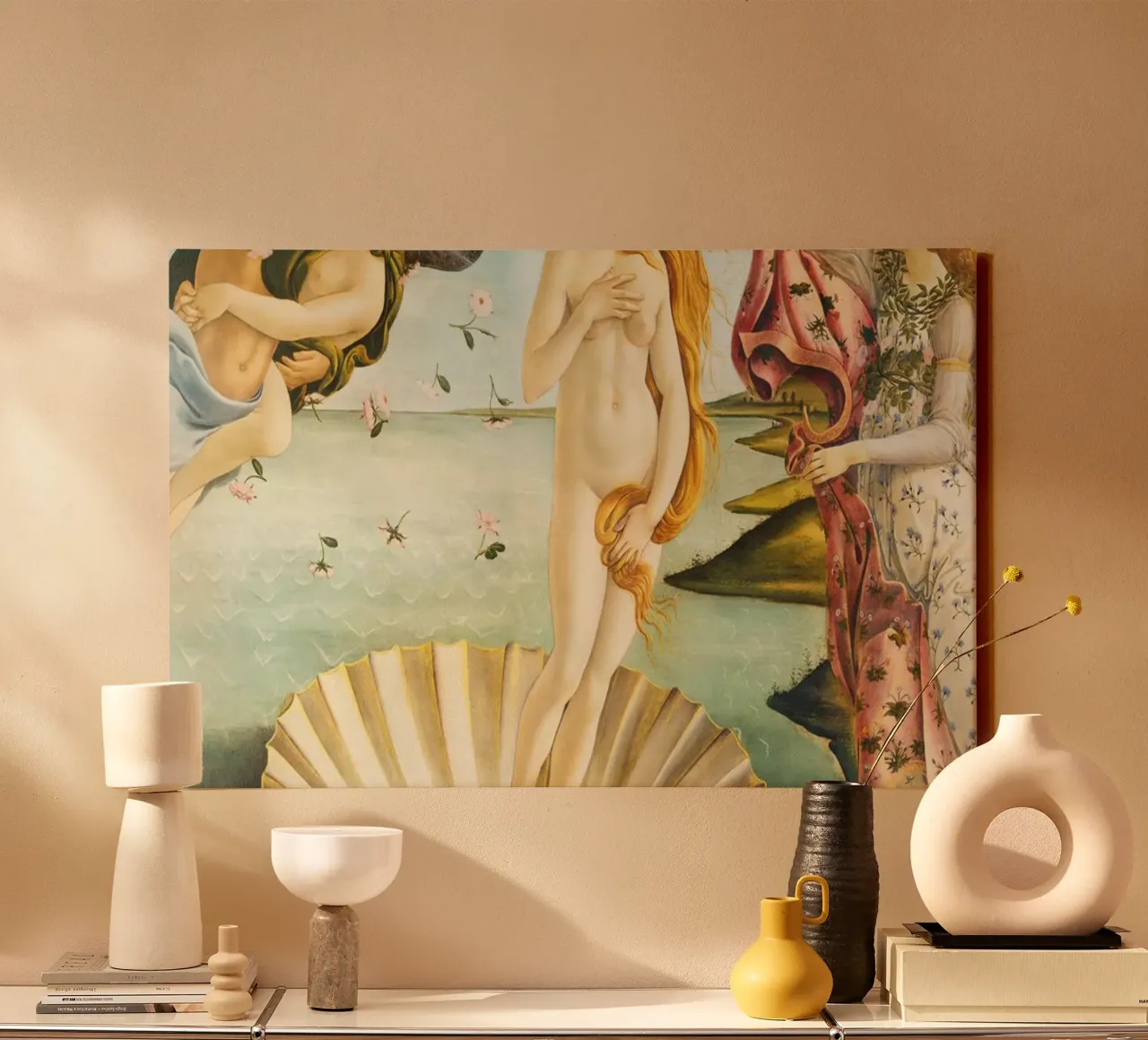 The Birth of Venus by Sandro Botticelli canvas with Floater frame by Venus Art