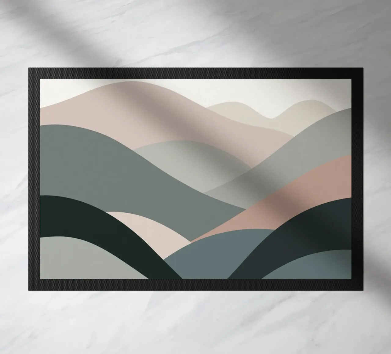 Scandinavian muted color mountain range 04 doormat by Little Dean