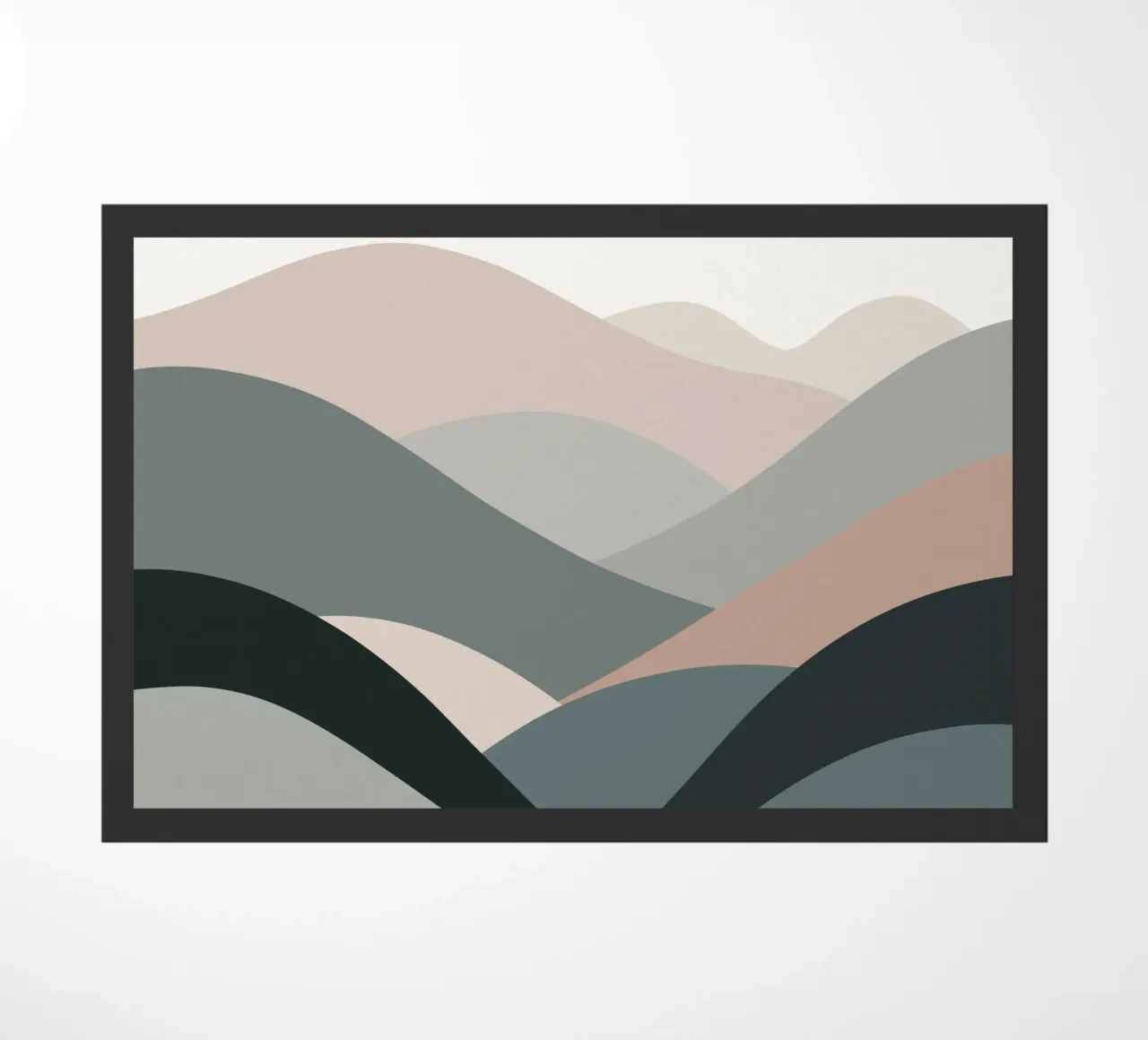 Scandinavian muted color mountain range 04 doormat by Little Dean