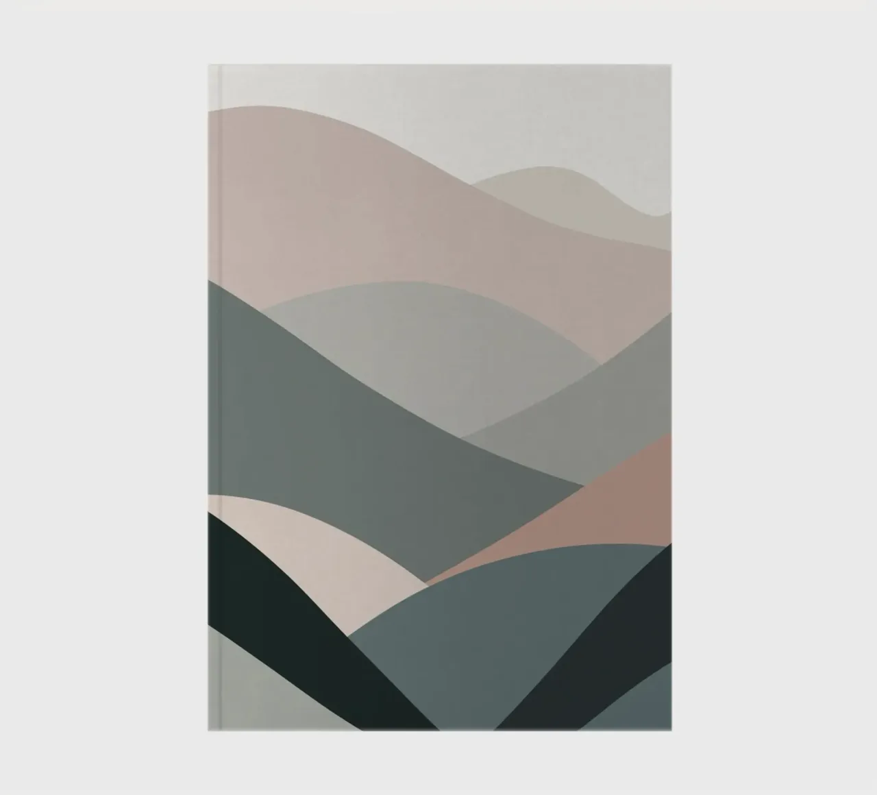 Scandinavian muted color mountain range 04 notebook by Little Dean