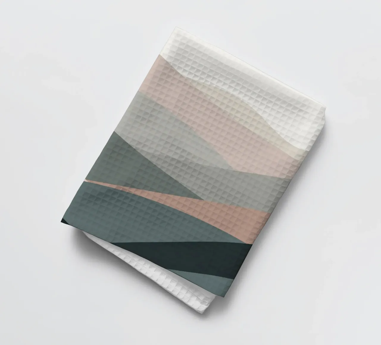 Scandinavian muted color mountain range 04 tea towel by Little Dean