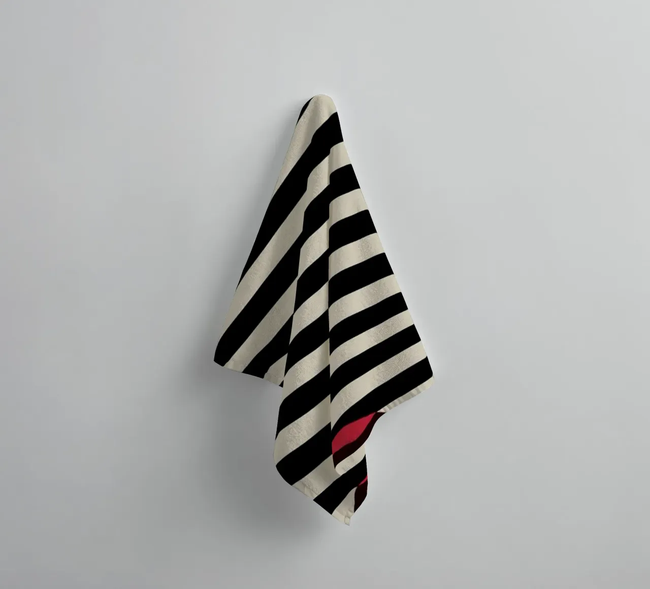 Bauhaus Wavy Lines Red Circles Optical Art 1923 towel by NorwesClub