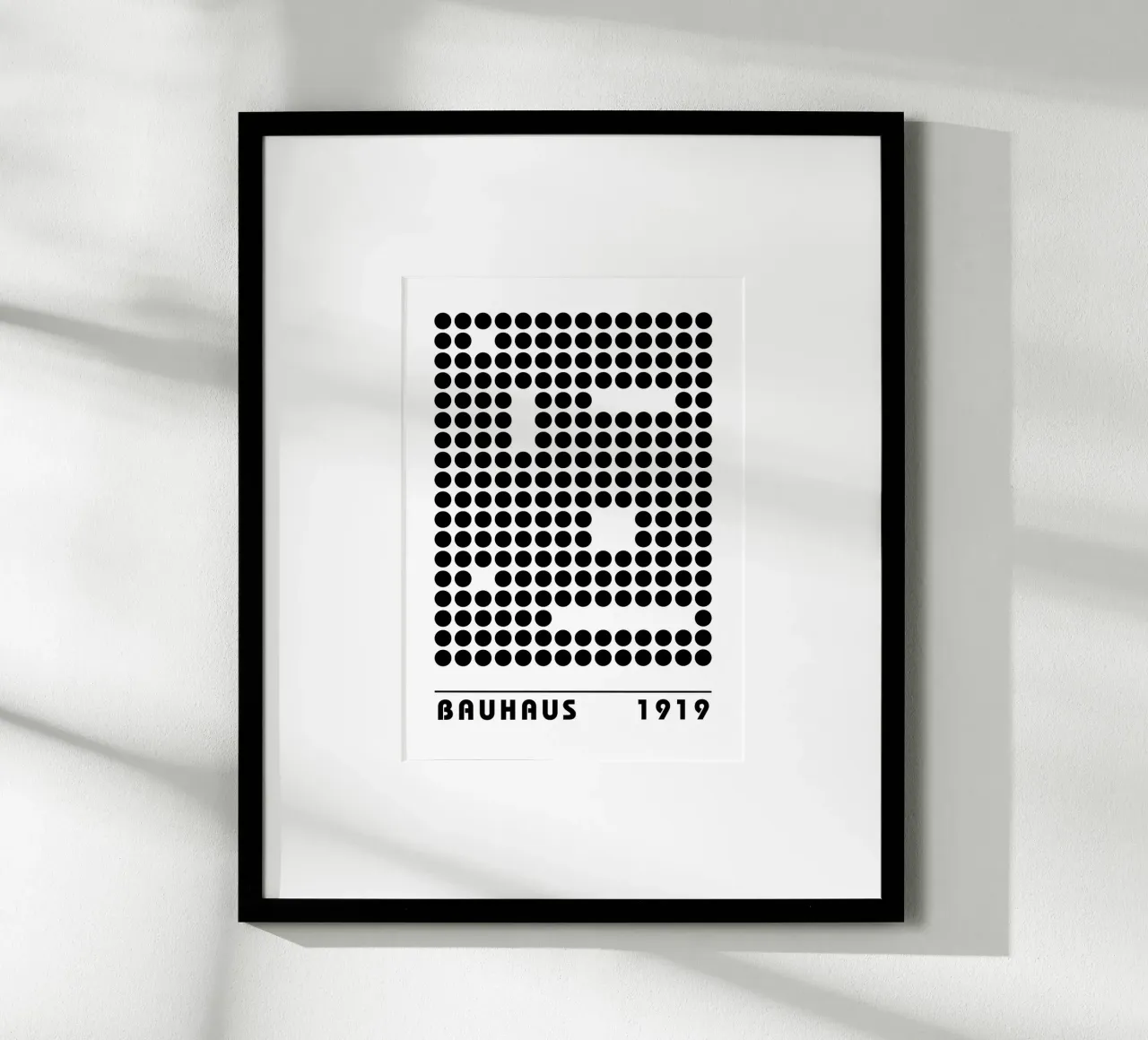 Bauhaus Geometric Dots Abstract Shape 1919 Imprimir poster con marco de plástico de NorwesClub