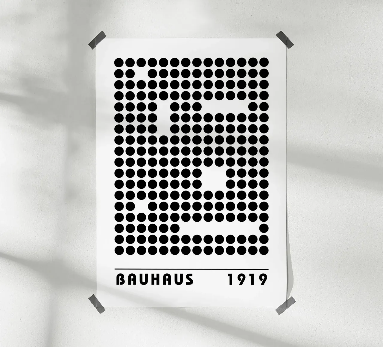 Bauhaus Geometric Dots Abstract Shape 1919 Imprimir poster con marco de plástico de NorwesClub