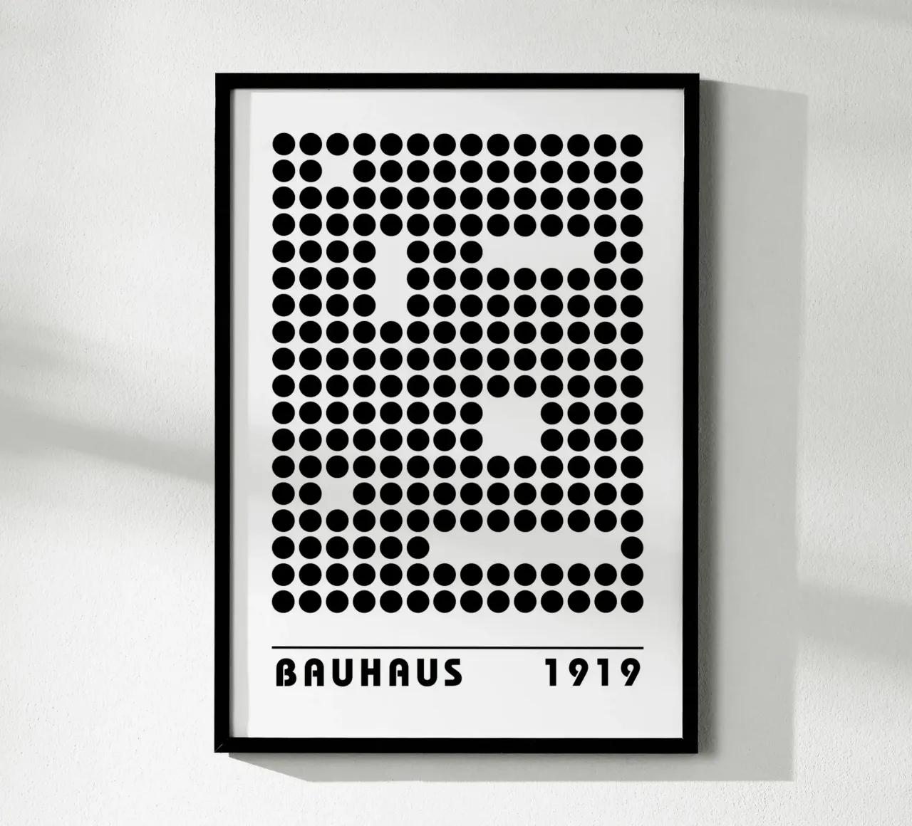 Bauhaus Geometric Dots Abstract Shape 1919 Imprimir poster con marco de plástico de NorwesClub