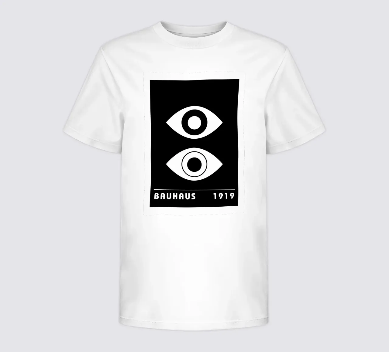 Bauhaus Gestileerde Ogen Zwart Wit Abstract 1919 kinder t-shirt van NorwesClub