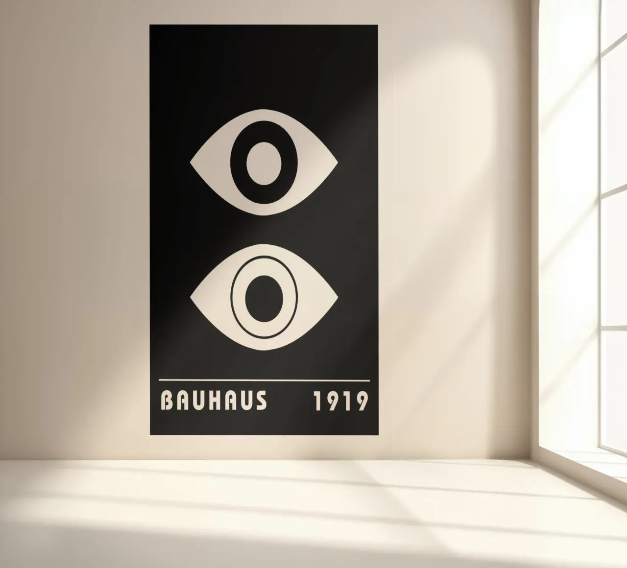 Bauhaus Gestileerde Ogen Zwart Wit Abstract 1919 fotobehang van NorwesClub