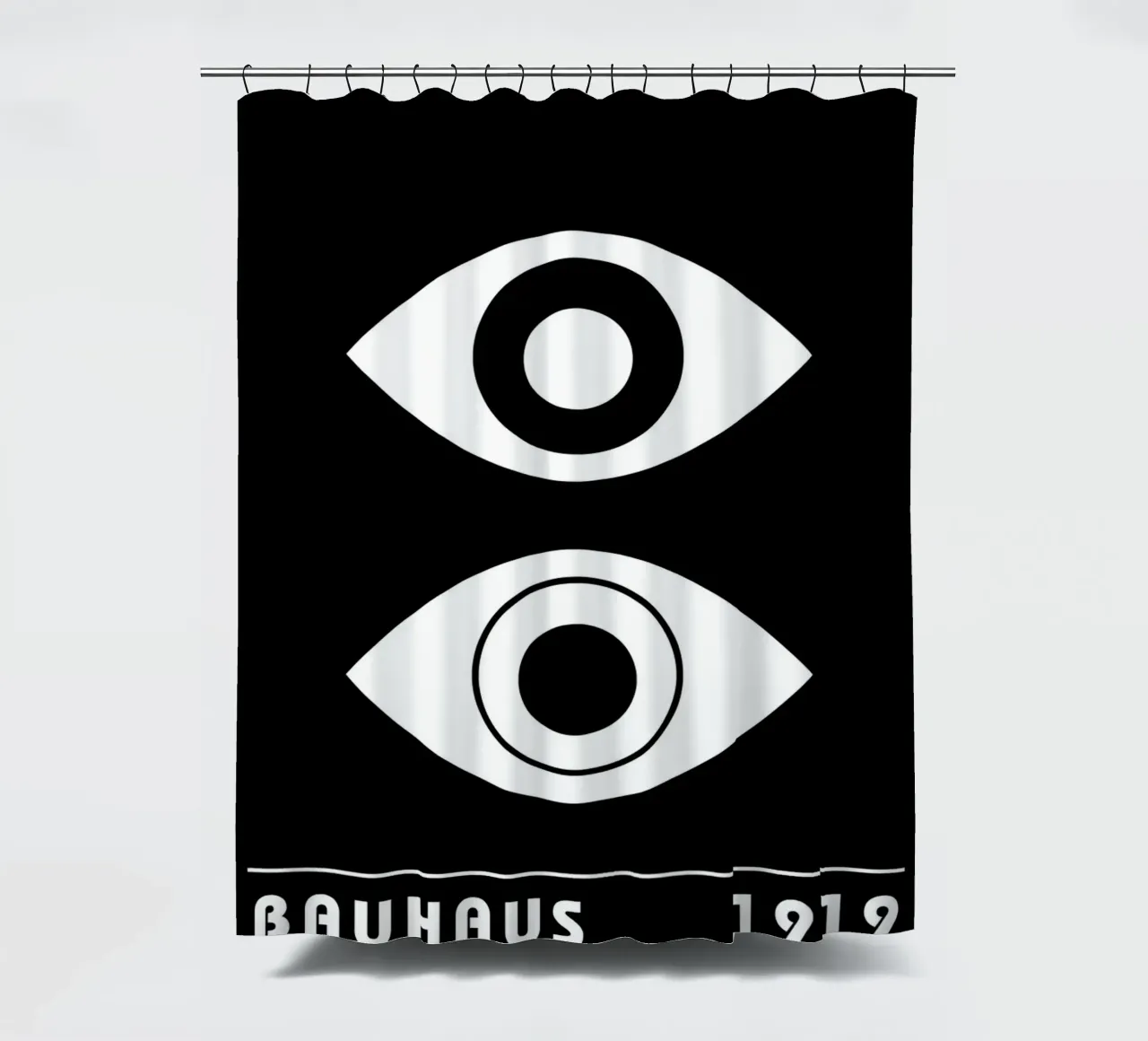Bauhaus Stilisierte Augen Schwarz Weiß Abstrakt 1919 Duschvorhang von NorwesClub