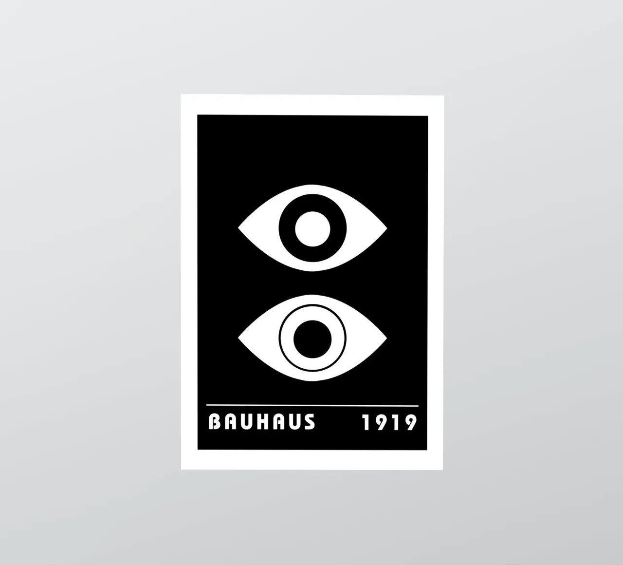 Bauhaus Occhi stilizzati Nero Bianco Astratto 1919 adesivo da NorwesClub