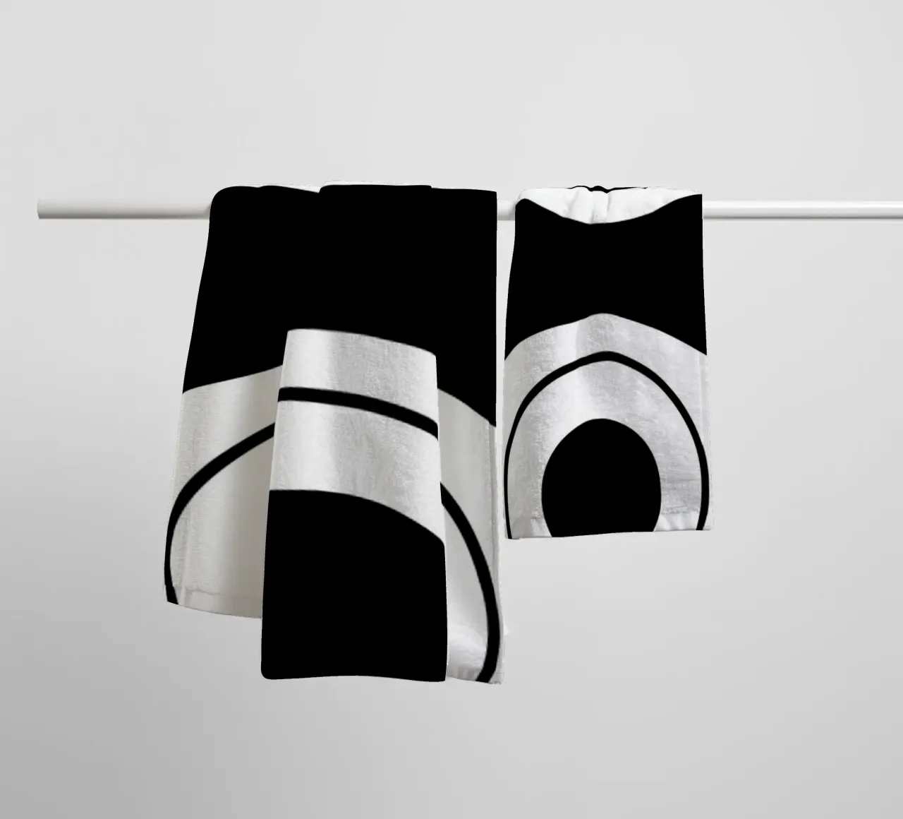 Bauhaus Gestileerde Ogen Zwart Wit Abstract 1919 badhanddoek van NorwesClub