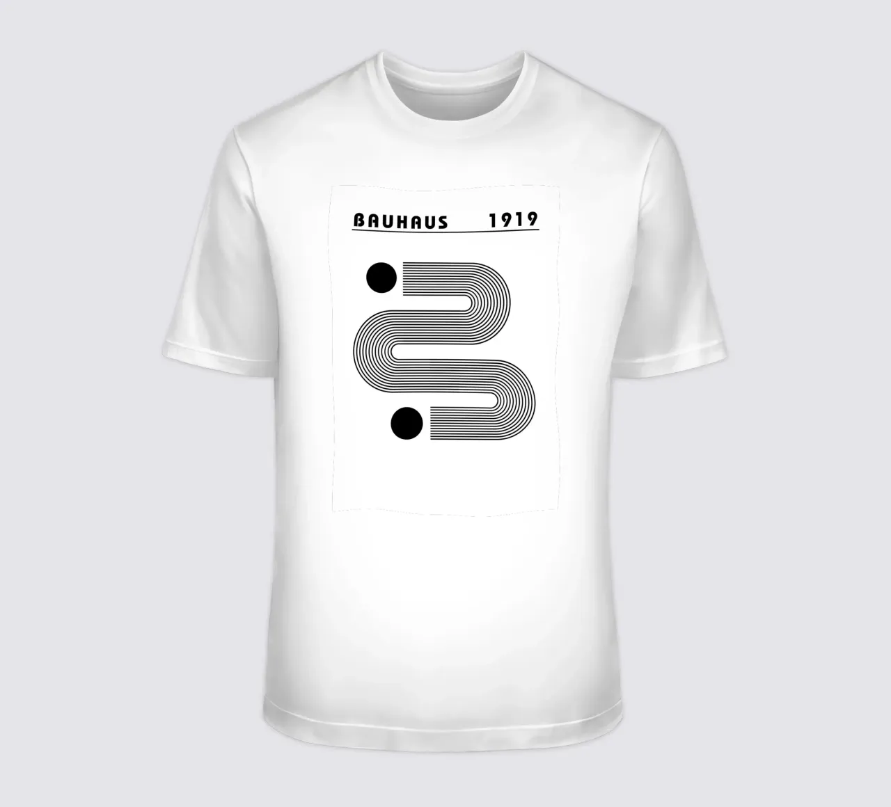Bauhaus Abstract S-Shape Lines Circles 1919 Print t-shirt de NorwesClub