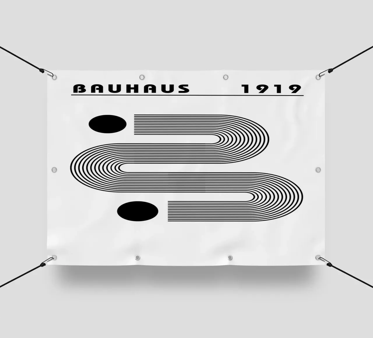 Bauhaus Abstract S-Shape Lines Circles 1919 Print pvc cover by NorwesClub