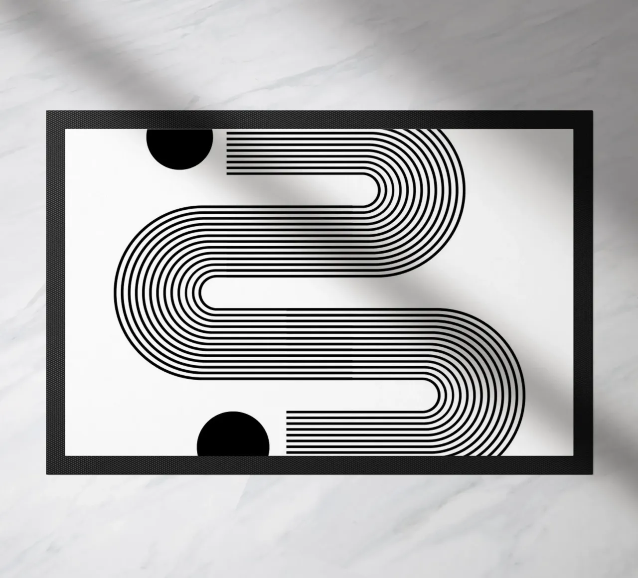 Bauhaus Abstract S-Shape Lines Circles 1919 Print doormat by NorwesClub