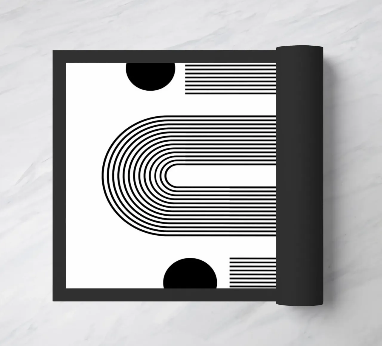 Bauhaus Abstract S-Shape Lines Circles 1919 Print doormat by NorwesClub