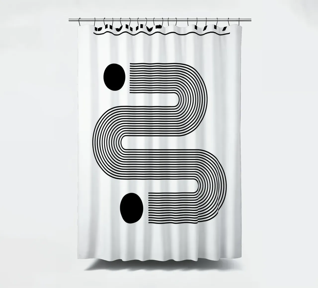 Bauhaus Abstract S-Shape Lines Circles 1919 Print shower curtain by NorwesClub