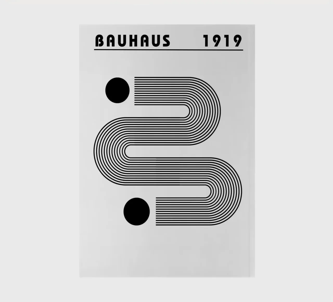 Bauhaus Abstract S-Shape Lines Circles 1919 Print notebook by NorwesClub
