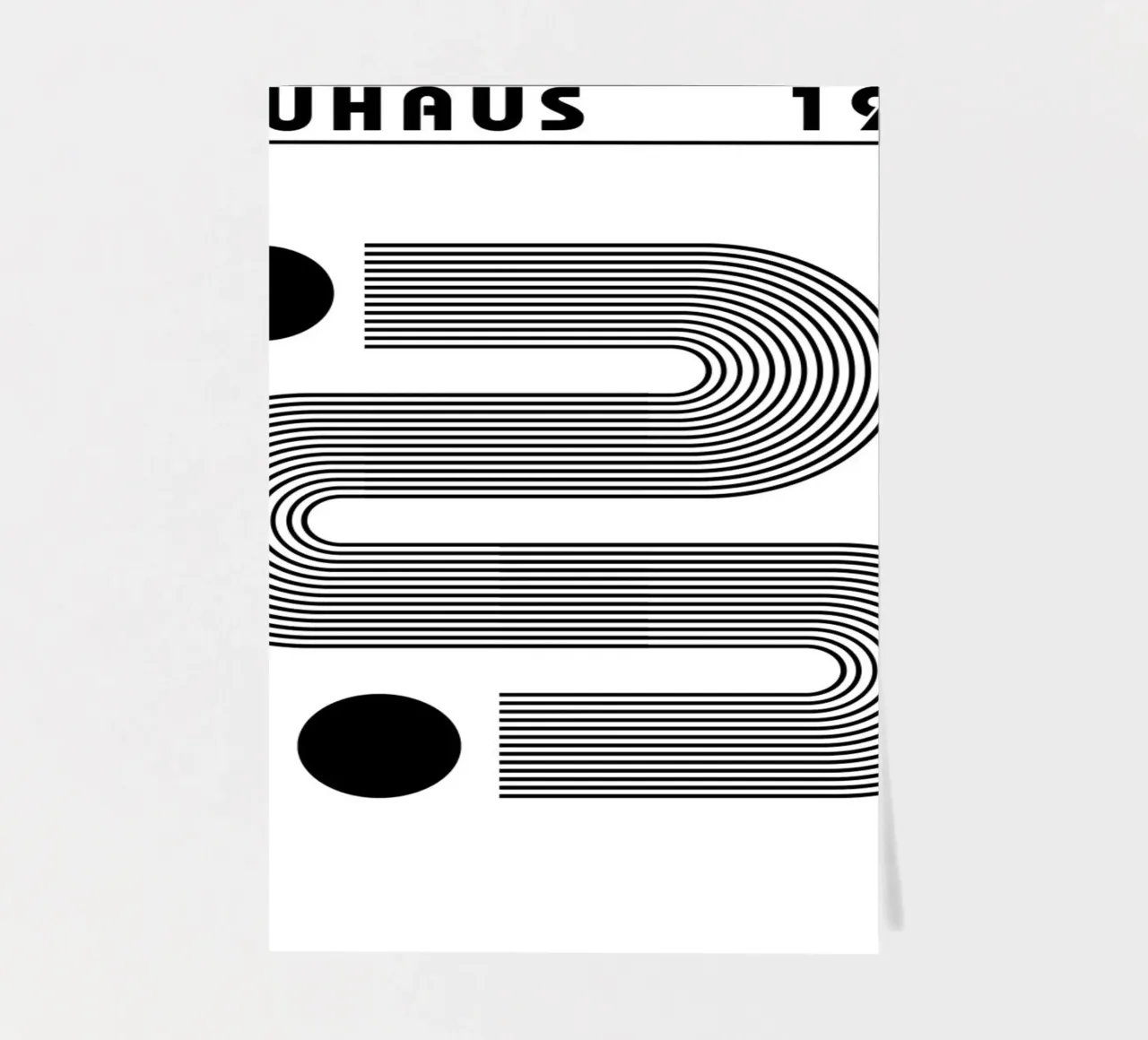 Bauhaus Abstract S-Shape Lines Circles 1919 Print sticker sheet by NorwesClub