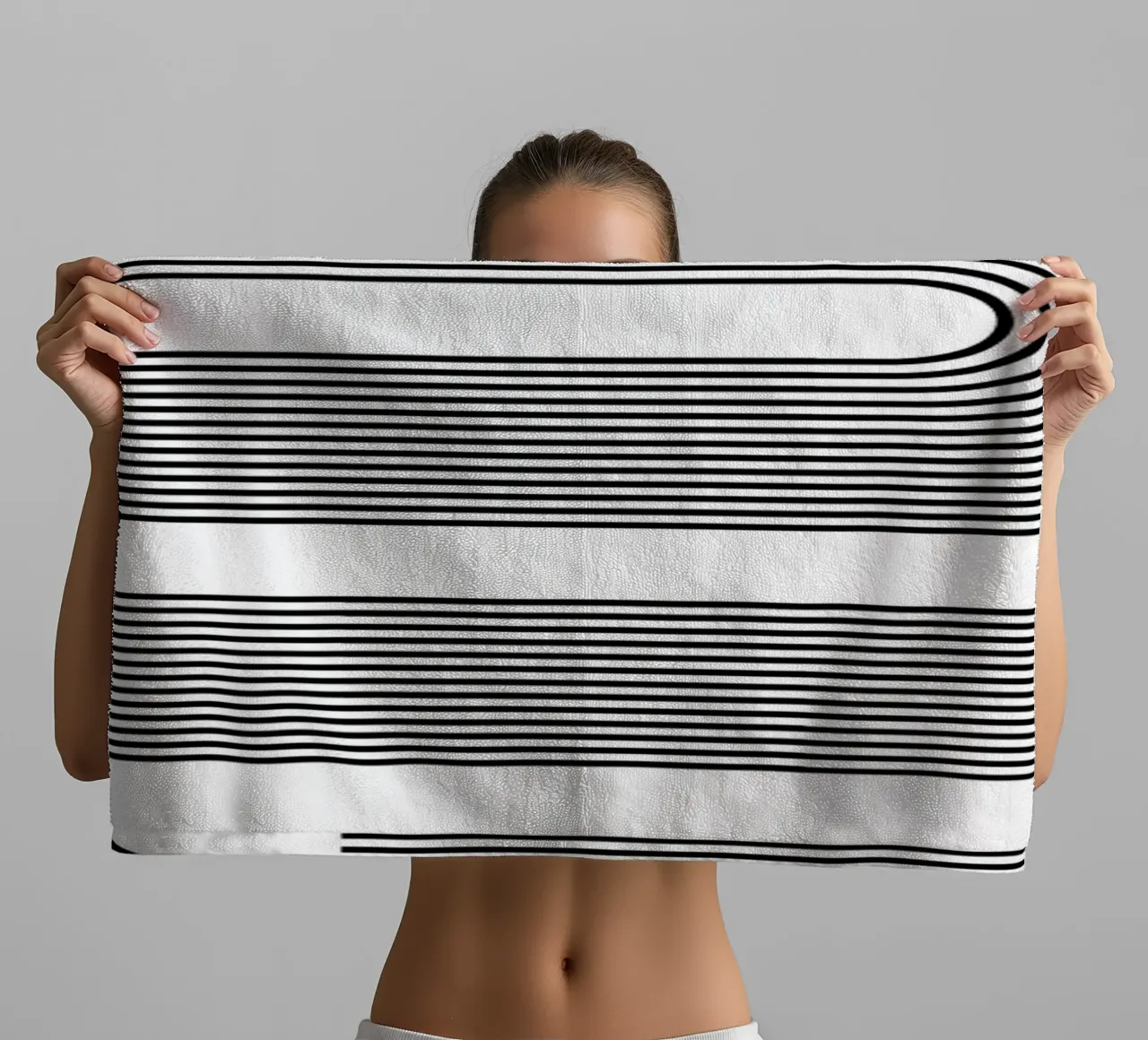 Bauhaus Abstract S-Shape Lines Circles 1919 Print towel by NorwesClub