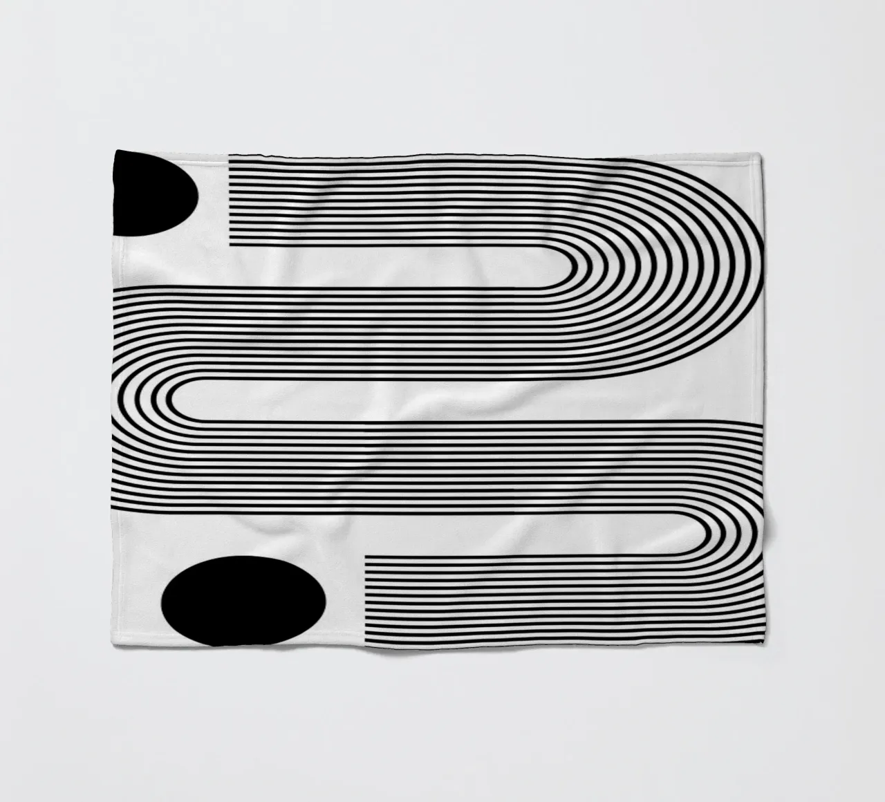 Bauhaus Abstract S-Shape Lines Circles 1919 Print fleece blanket by NorwesClub