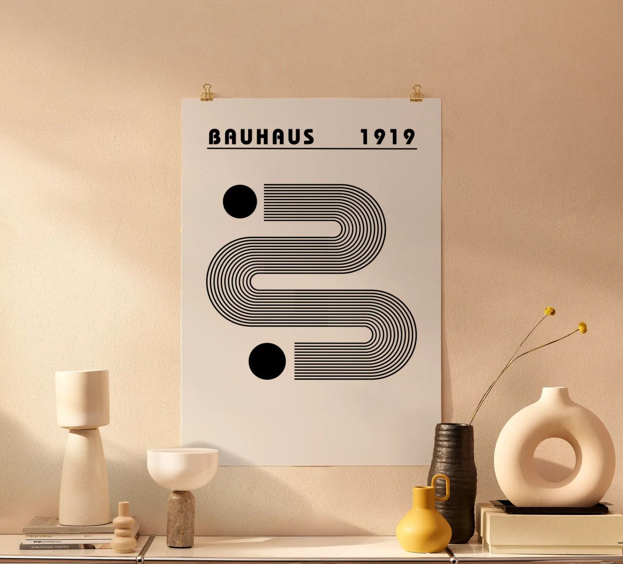 Bauhaus Astratto a forma di S Linee Cerchi 1919 Stampa poster da NorwesClub