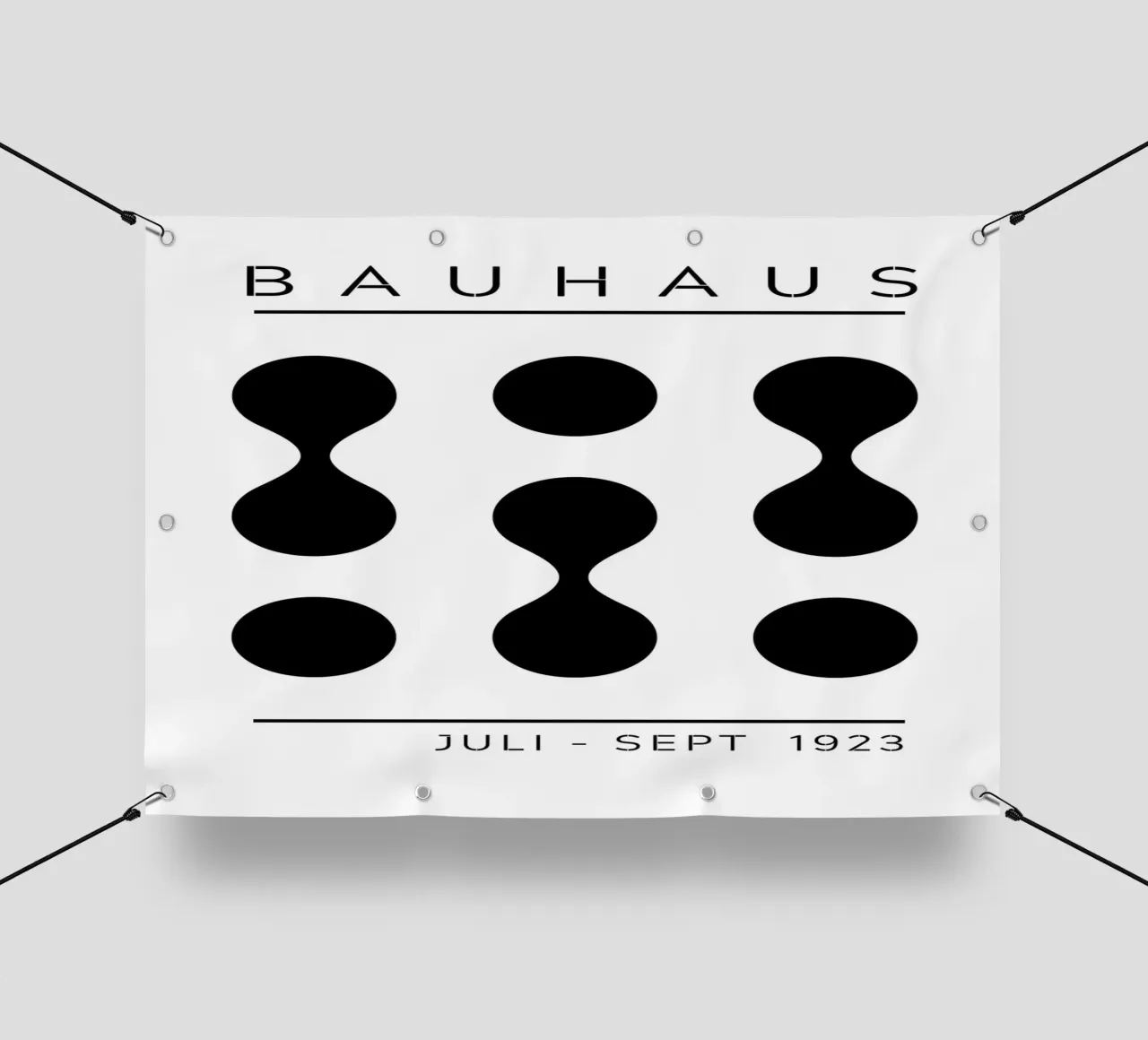 Mostra Bauhaus 1923 Figure geometriche B/N telo in pvc da NorwesClub