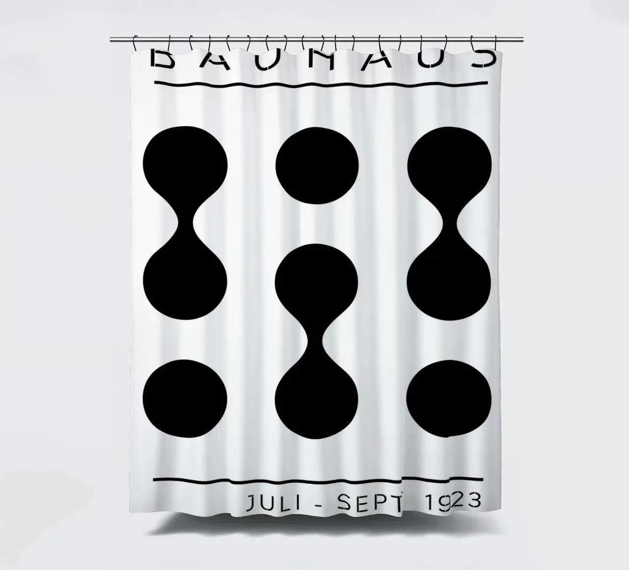Bauhaus Exhibition 1923 Geometric Figures B&W shower curtain by NorwesClub
