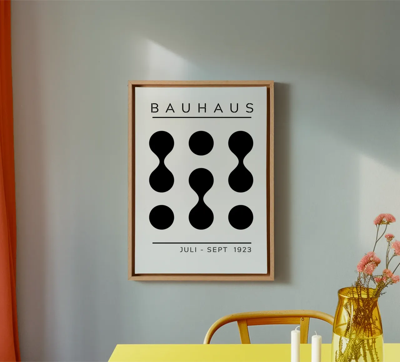 Bauhaus Ausstellung 1923 Geometric Figures B&W Leinwand mit Schattenfugenrahmen von NorwesClub