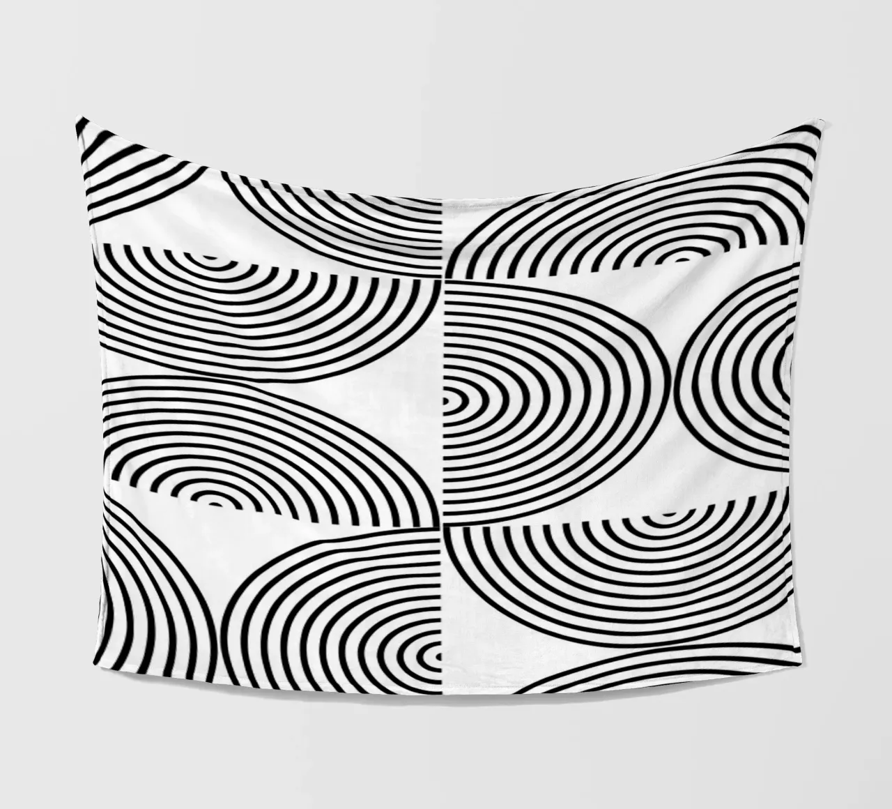 Bauhaus Geometric Circles B&W Abstract 1919 fleece blanket by NorwesClub