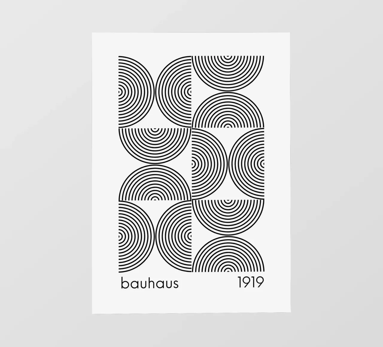 Bauhaus Cerchi geometrici B&N Astratto 1919 pellicola backlit da NorwesClub