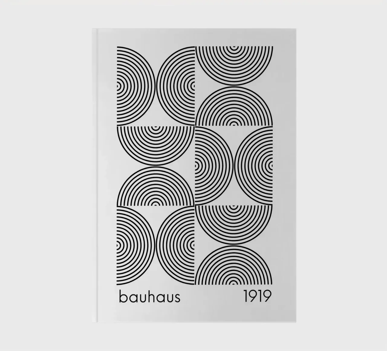Bauhaus Geometric Circles B&W Abstract 1919 notebook by NorwesClub