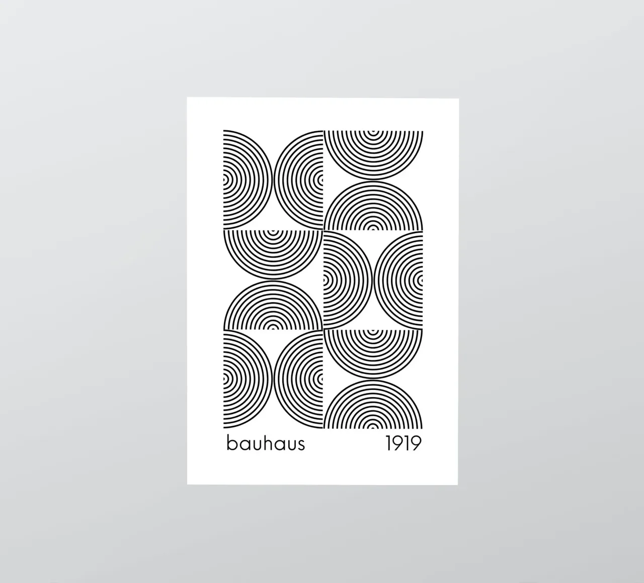 Bauhaus Geometrische Kreise B&W Abstrakt 1919 Sticker von NorwesClub