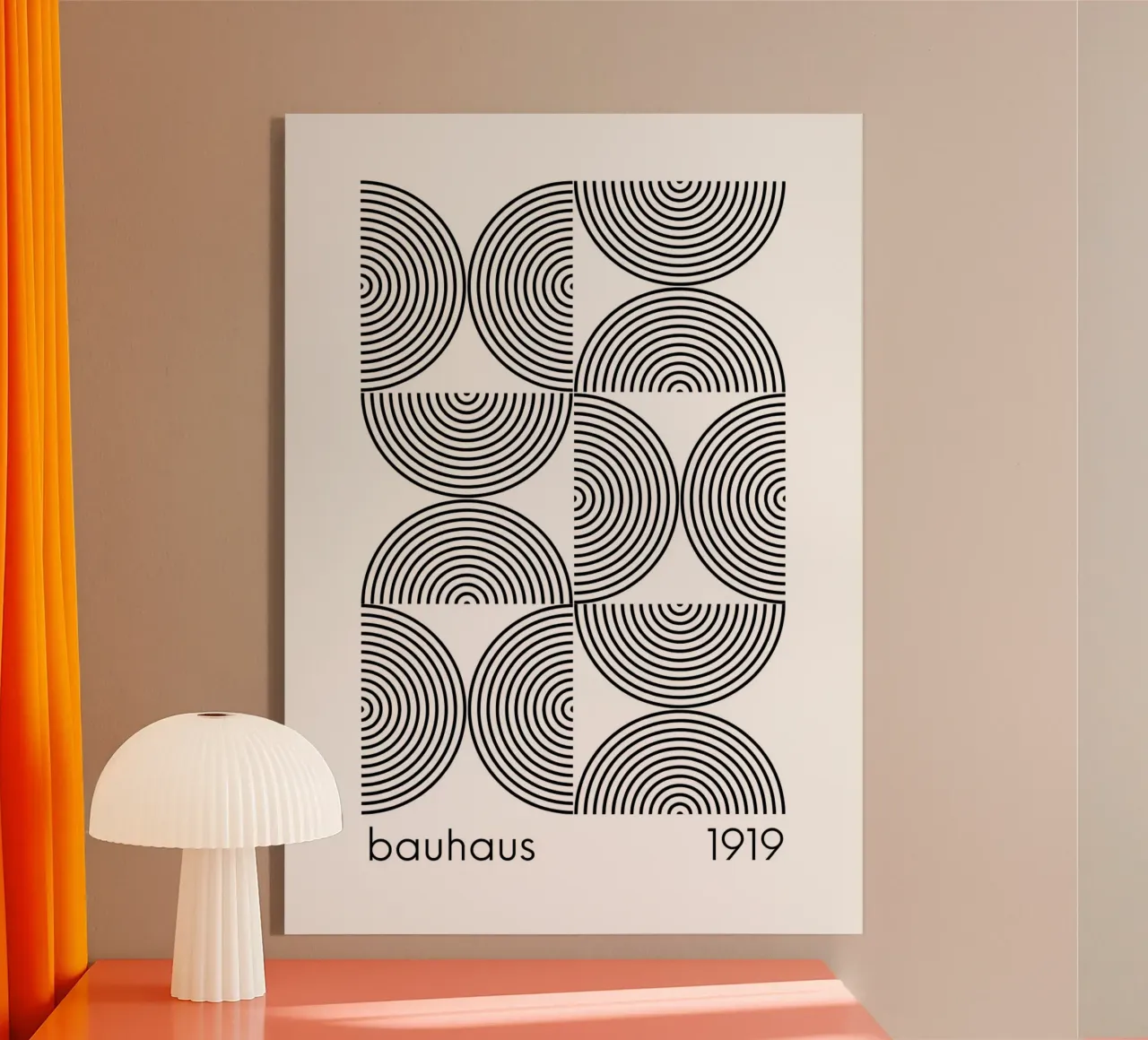 Bauhaus Círculos geométricos ByN Abstracto 1919 metacrilato de NorwesClub