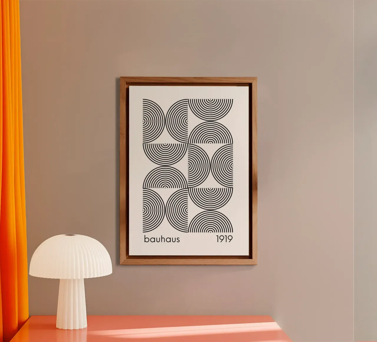 Bauhaus Geometric Circles B&W Abstract 1919 alu-dibond by NorwesClub
