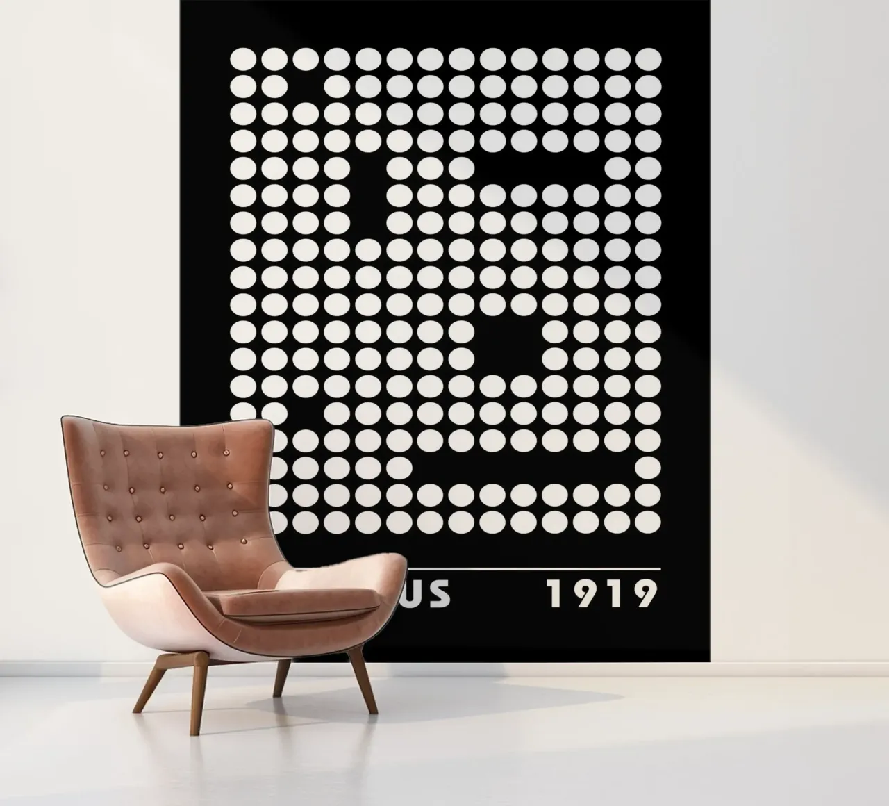 Cercles géométriques Bauhaus N&B Abstrait 1919 papier peint photo de NorwesClub