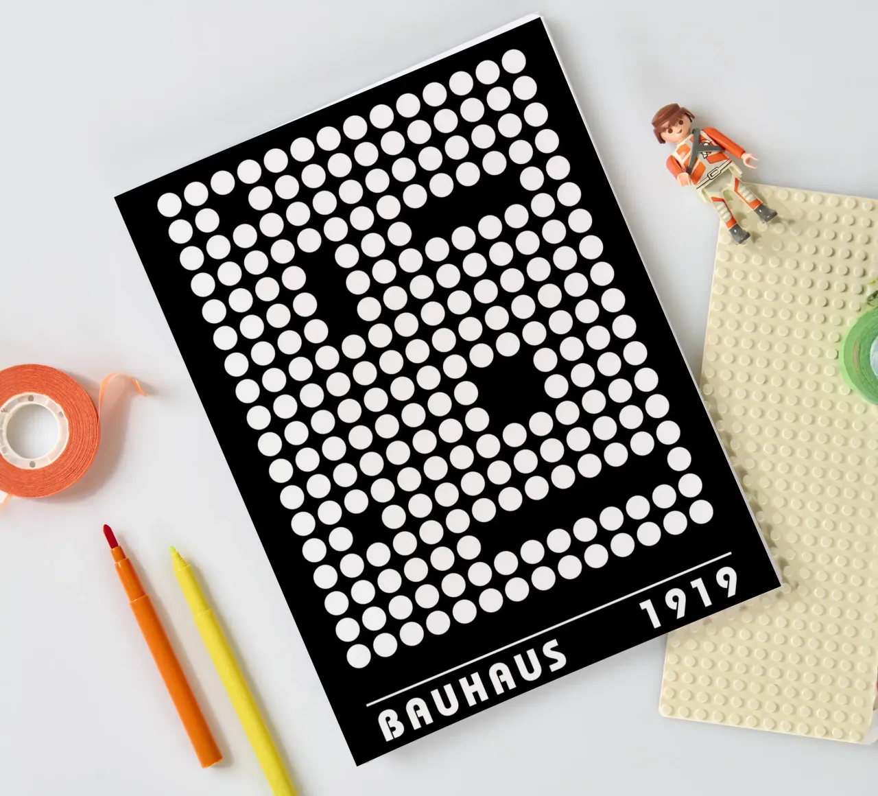 Bauhaus Geometric Circles B&W Abstract 1919 notebook by NorwesClub