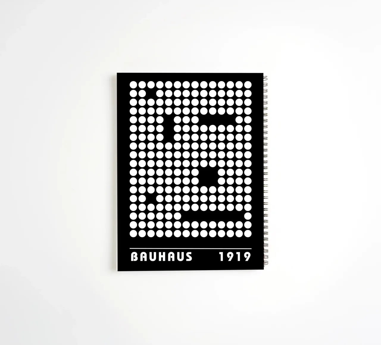 Bauhaus Geometric Circles B&W Abstract 1919 spiral notebook by NorwesClub
