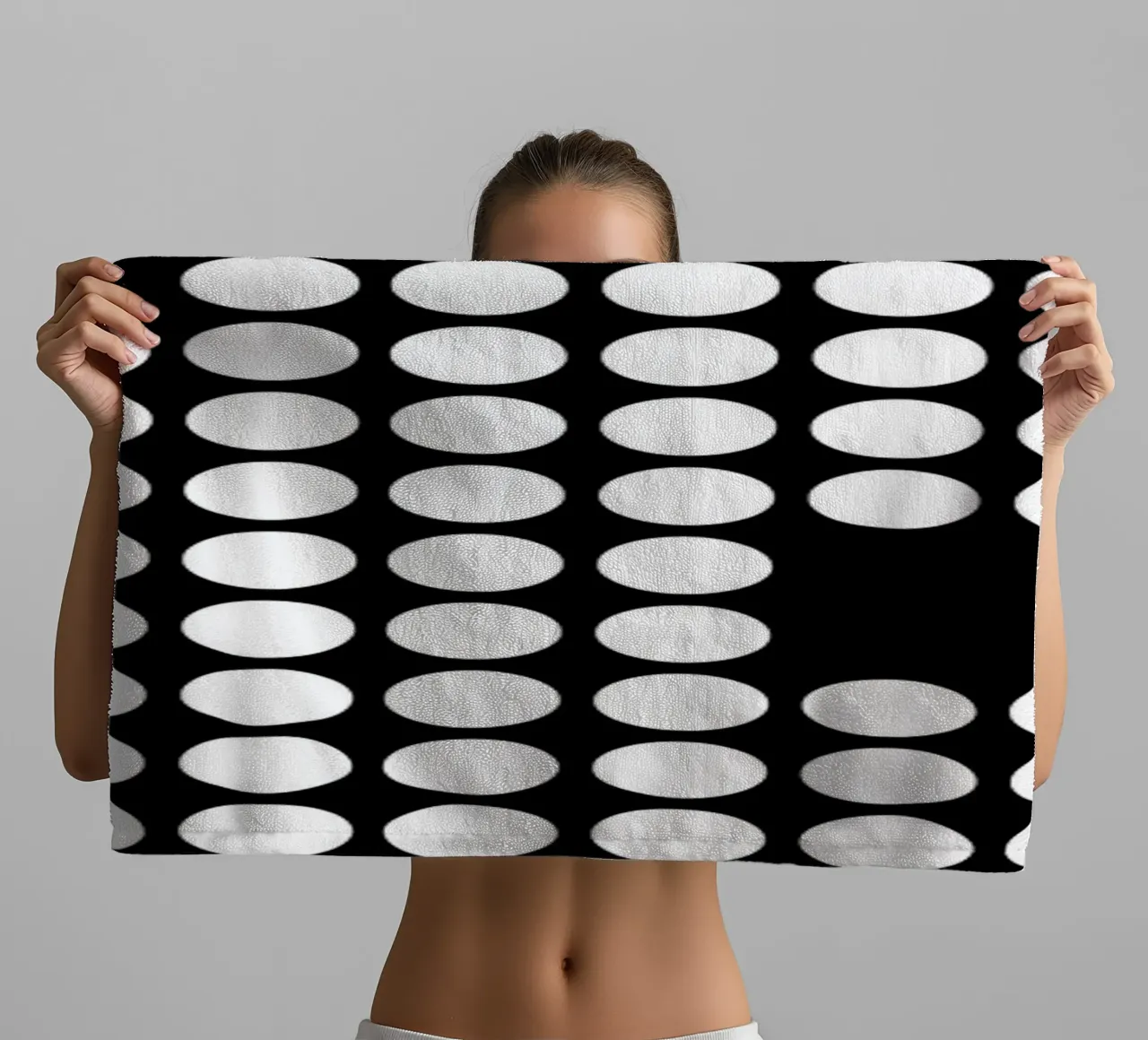 Bauhaus Geometrische cirkels B&W Abstract 1919 badhanddoek van NorwesClub