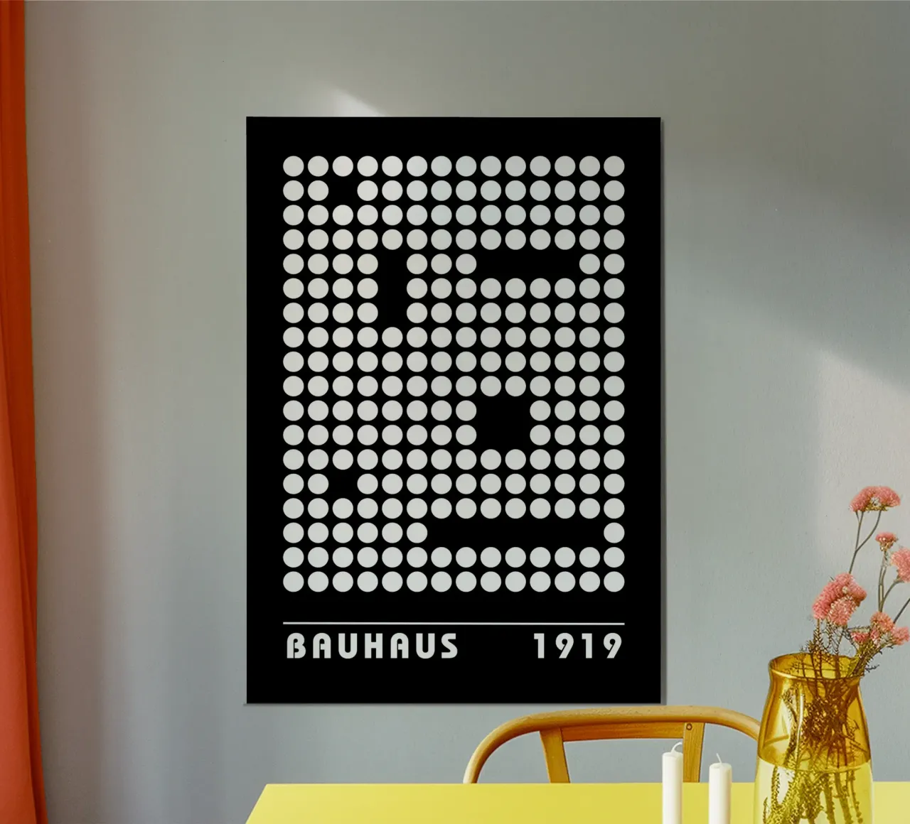 Bauhaus Geometric Circles B&W Abstract 1919 alu-dibond by NorwesClub