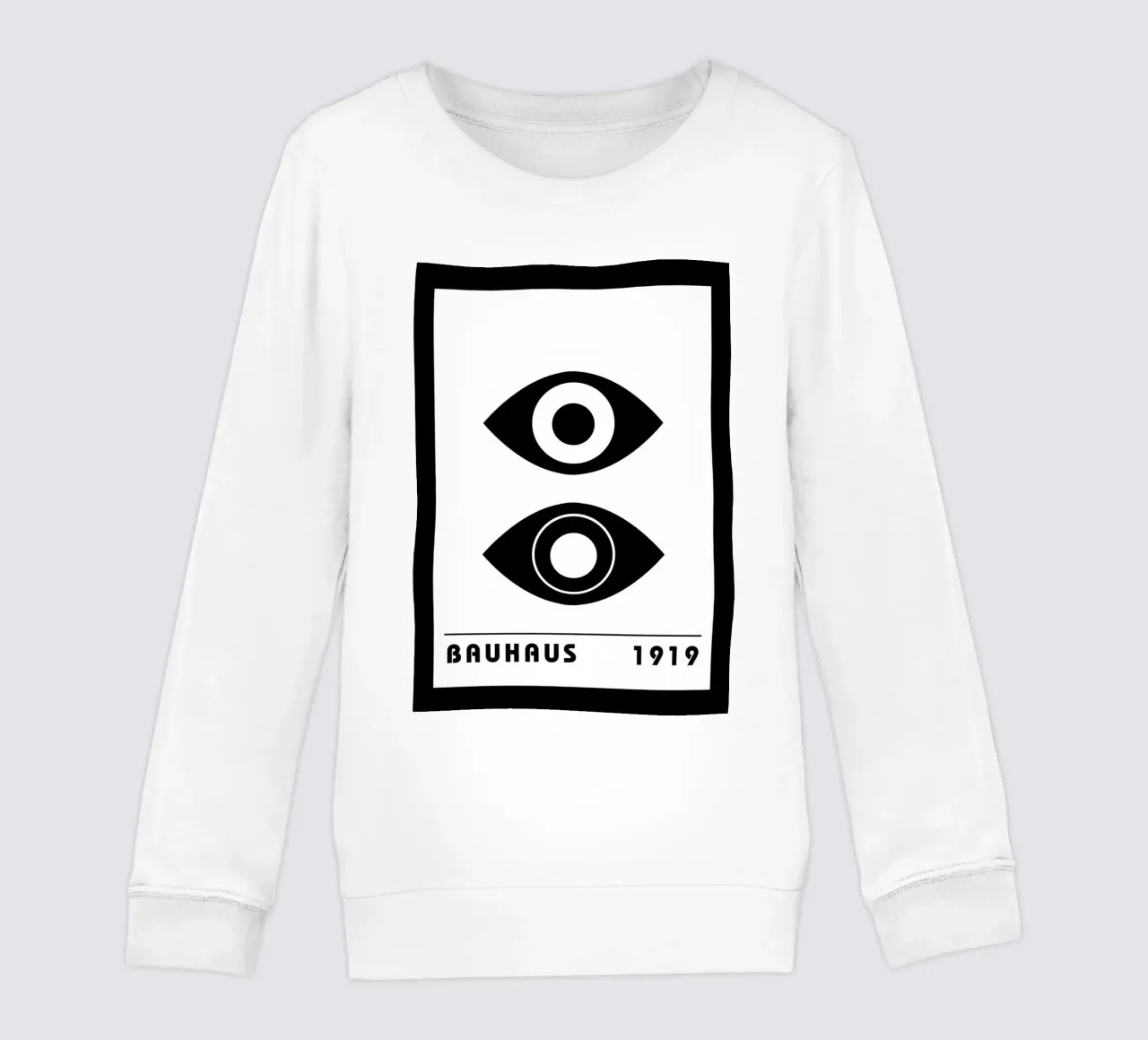Oeil stylisé Bauhaus Noir Blanc Abstrait 1919 sweat enfant de NorwesClub