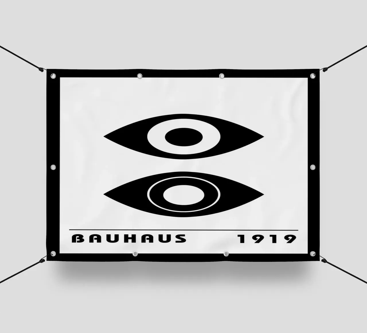 Bauhaus Stylized Eyes Black White Abstract 1919 pvc cover by NorwesClub