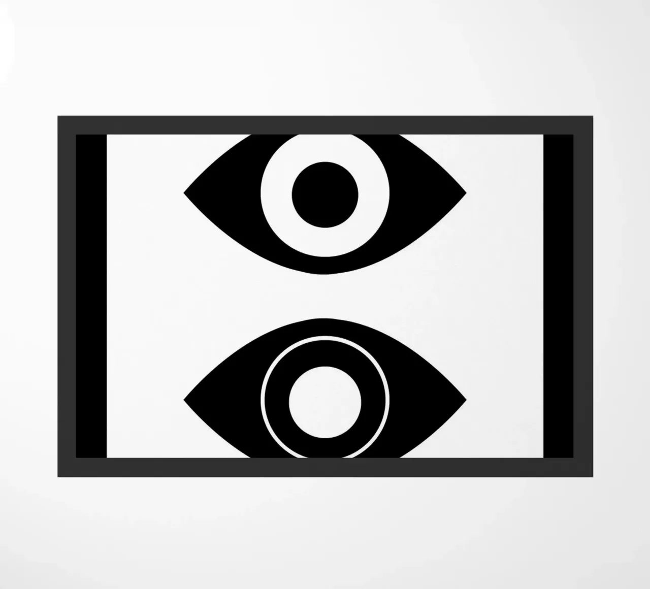 Bauhaus Stylized Eyes Black White Abstract 1919 doormat by NorwesClub