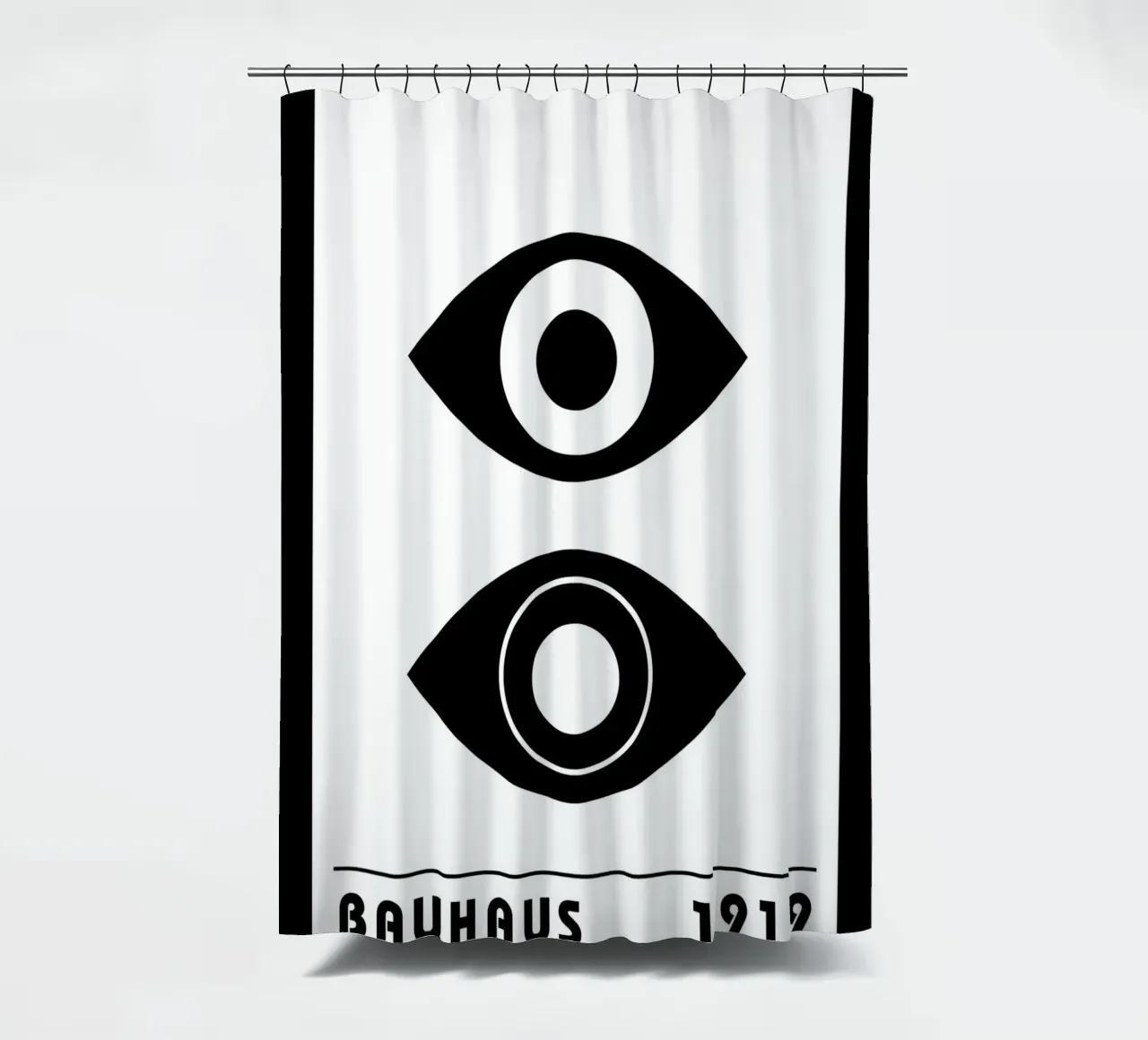 Bauhaus Occhi stilizzati Nero Bianco Astratto 1919 tenda da doccia da NorwesClub