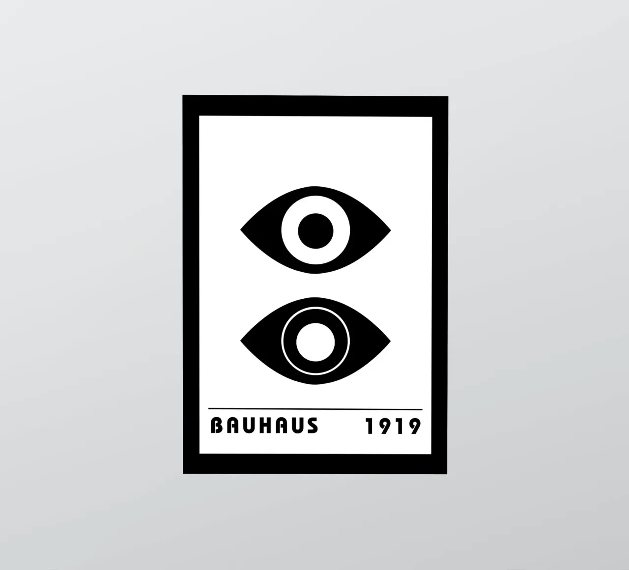 Bauhaus Stylized Eyes Black White Abstract 1919 sticker by NorwesClub
