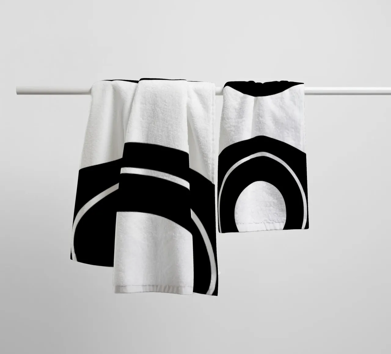 Bauhaus Gestileerde Ogen Zwart Wit Abstract 1919 badhanddoek van NorwesClub