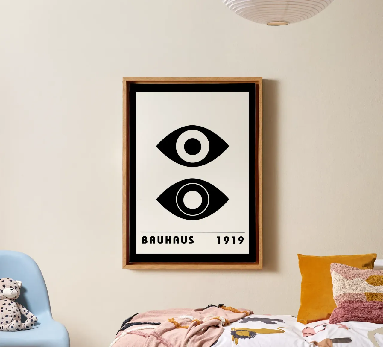 Bauhaus Stylized Eyes Black White Abstract 1919 canvas by NorwesClub