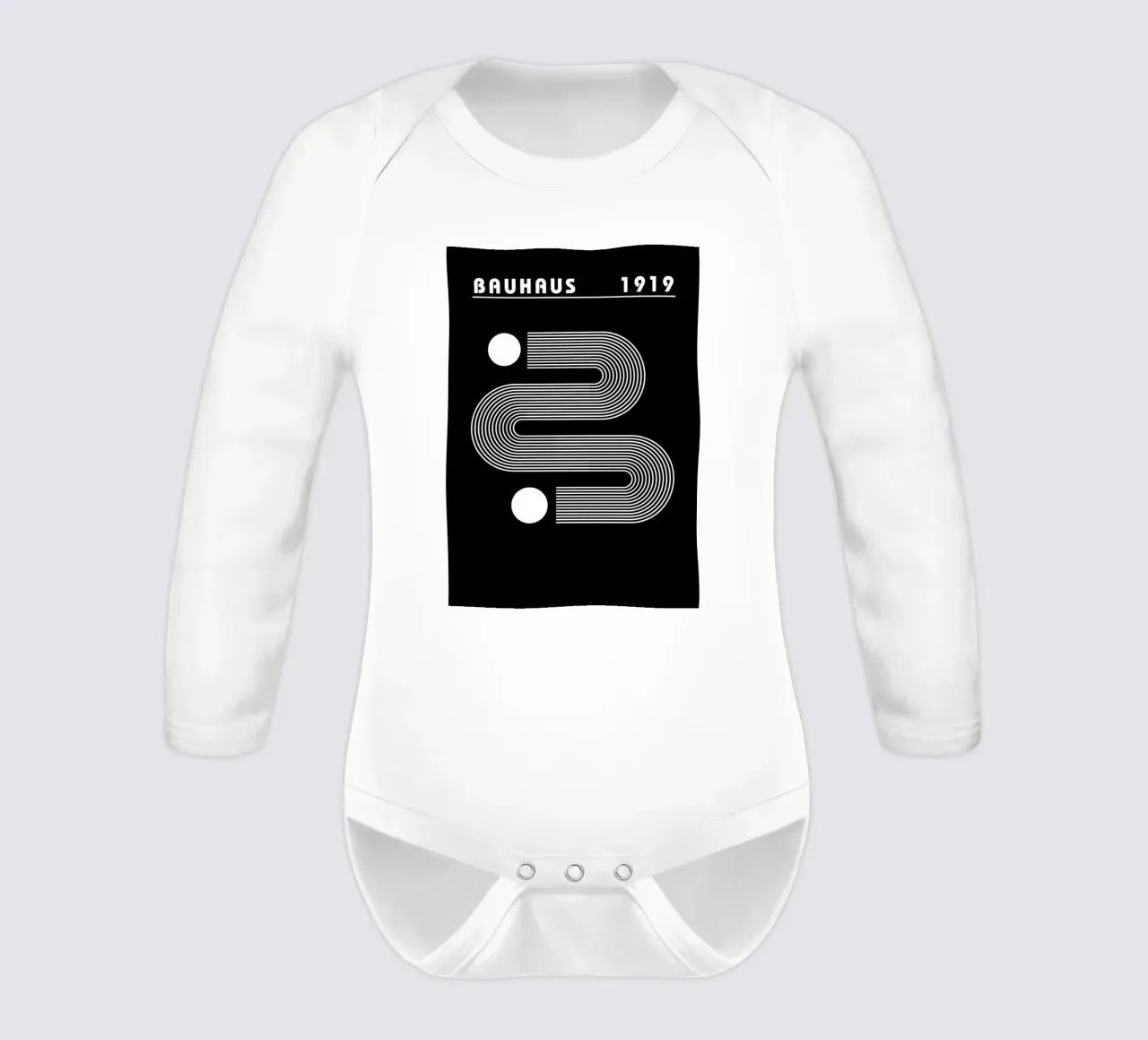 Bauhaus Geometrische Kreise B&W Abstrakt 1919 Langarm Babybody von NorwesClub